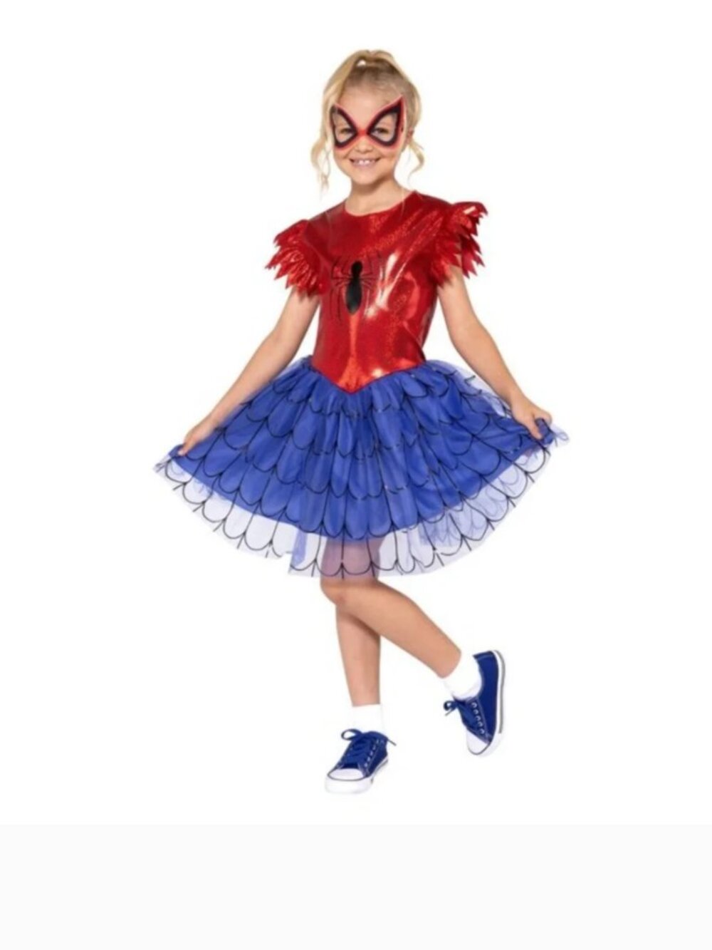 Girls Spiderman Girl Halloween Costume 10/12 Dress Mask Marvel Kids Spider-Man